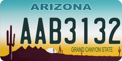 AZ license plate AAB3132