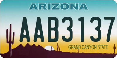 AZ license plate AAB3137