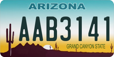 AZ license plate AAB3141