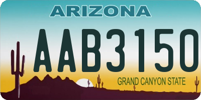 AZ license plate AAB3150