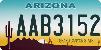 AZ license plate AAB3152