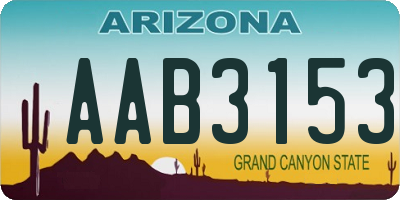 AZ license plate AAB3153