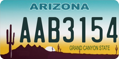 AZ license plate AAB3154