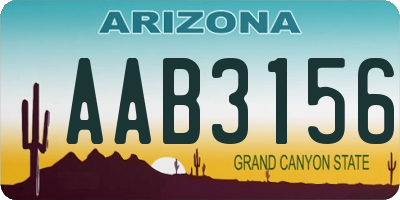 AZ license plate AAB3156