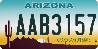 AZ license plate AAB3157