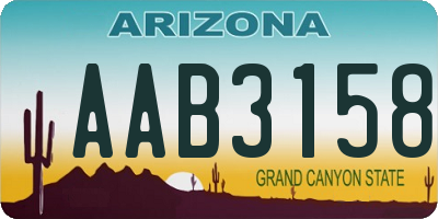 AZ license plate AAB3158