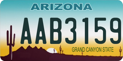 AZ license plate AAB3159
