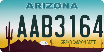 AZ license plate AAB3164