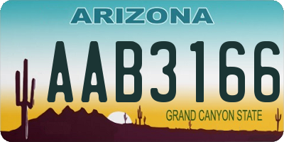 AZ license plate AAB3166