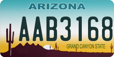 AZ license plate AAB3168