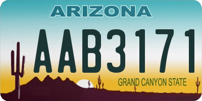 AZ license plate AAB3171
