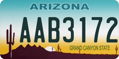 AZ license plate AAB3172