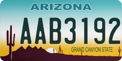 AZ license plate AAB3192