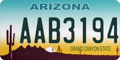 AZ license plate AAB3194