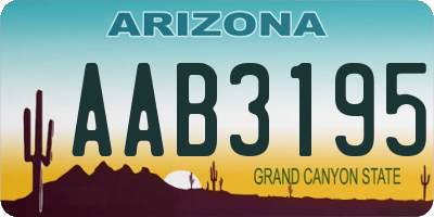 AZ license plate AAB3195