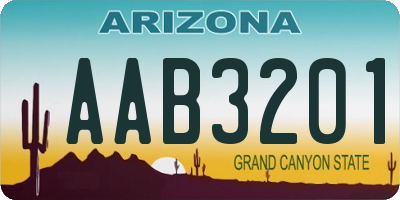 AZ license plate AAB3201