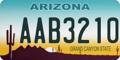 AZ license plate AAB3210