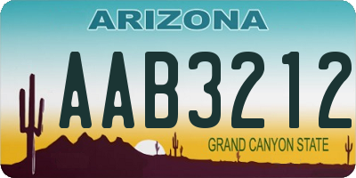 AZ license plate AAB3212