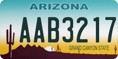 AZ license plate AAB3217