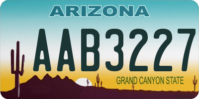 AZ license plate AAB3227