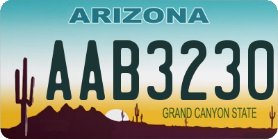 AZ license plate AAB3230
