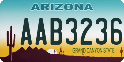 AZ license plate AAB3236