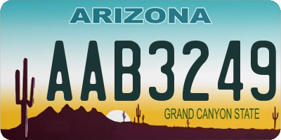 AZ license plate AAB3249