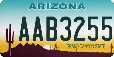 AZ license plate AAB3255