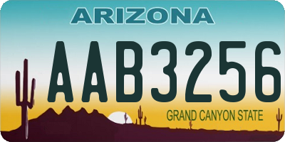 AZ license plate AAB3256