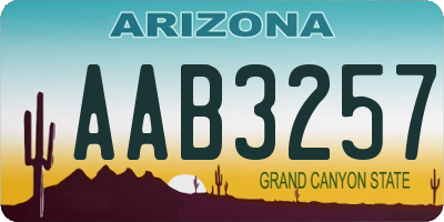 AZ license plate AAB3257