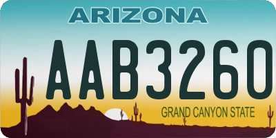 AZ license plate AAB3260
