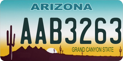 AZ license plate AAB3263