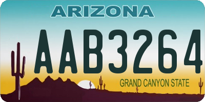 AZ license plate AAB3264