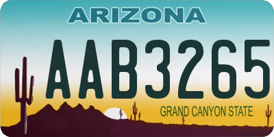 AZ license plate AAB3265