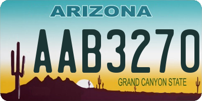 AZ license plate AAB3270