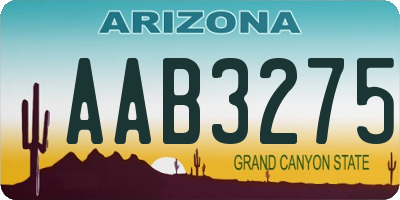 AZ license plate AAB3275