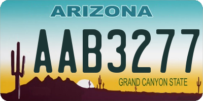 AZ license plate AAB3277