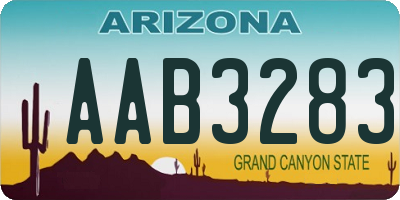 AZ license plate AAB3283
