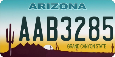 AZ license plate AAB3285