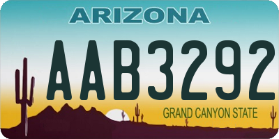 AZ license plate AAB3292