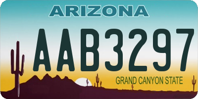AZ license plate AAB3297