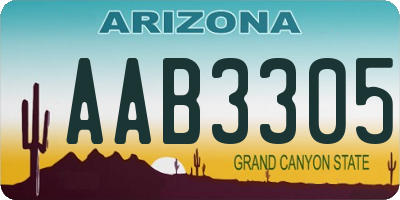 AZ license plate AAB3305