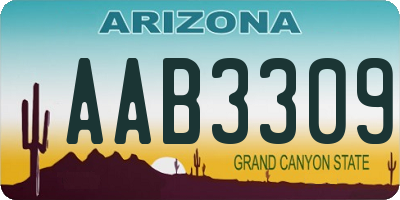 AZ license plate AAB3309