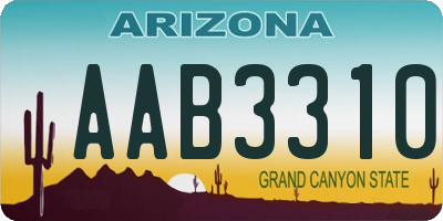 AZ license plate AAB3310