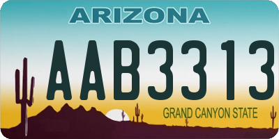 AZ license plate AAB3313