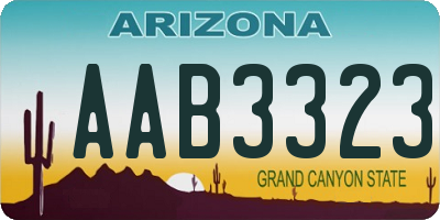 AZ license plate AAB3323