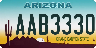 AZ license plate AAB3330