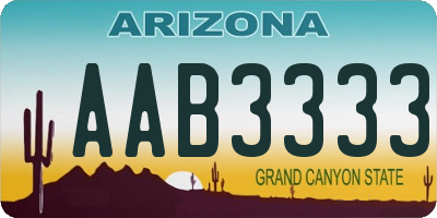 AZ license plate AAB3333