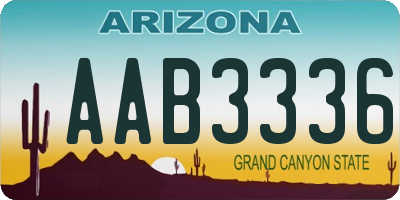 AZ license plate AAB3336