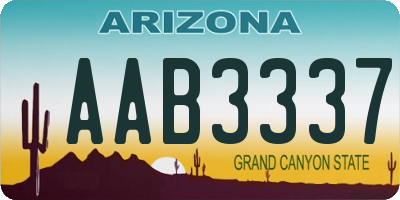 AZ license plate AAB3337